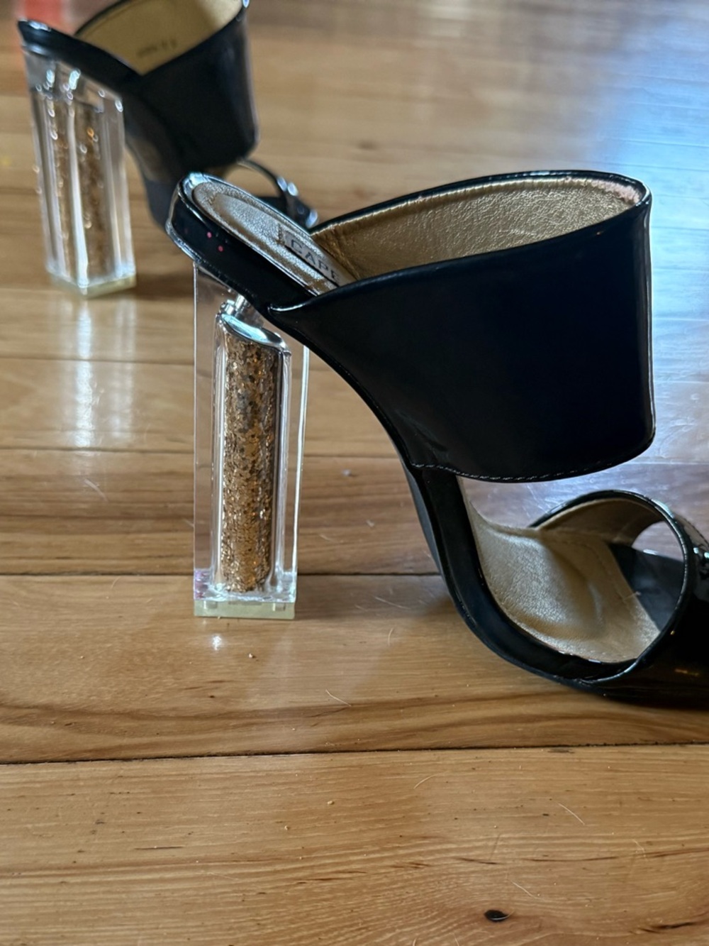 Fashion Nova Heels Bundle Size 6 Black & Leopard Stiletto Mules - Picture 5 of 8